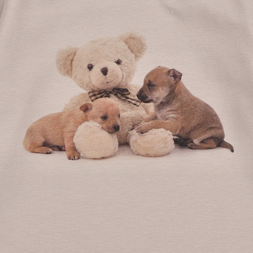 KAR-3005 Mädchen-Langarmbluse Lagarto Verde beige – stilvoll, Baumwolle, polnische Produktion