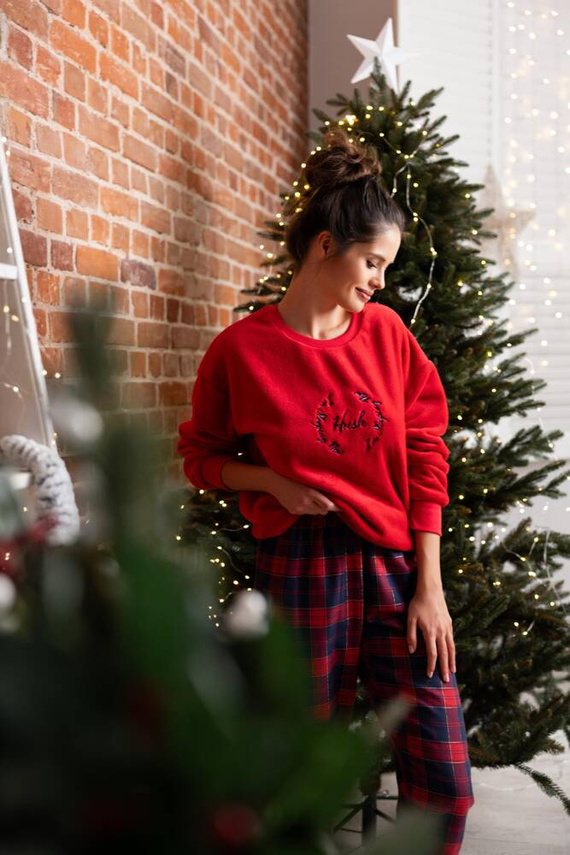 Cordelia Sensis Damenpyjama - Marineblau-Rot