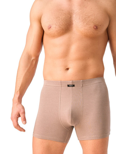 Herrenboxershorts Key MXH 374 Baumwolle Eng anliegend Breiter Bund - Beige