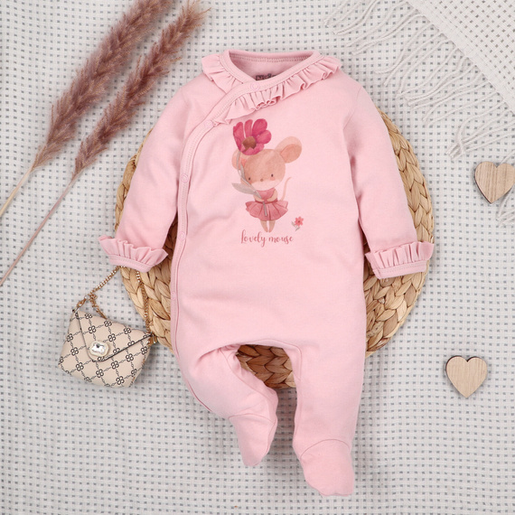 Baby-Strampler Nini Little Mouse 100% Bio-Baumwolle für Neugeborene