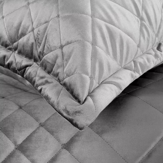 Ria 6 Dekorative Samt-Tagesdecke Eurocurtains silber