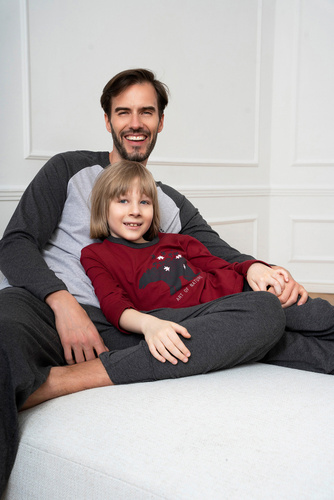 Morten Schlafanzug für Jungen Italienische Mode burgundy/c.melanÅ¼ 