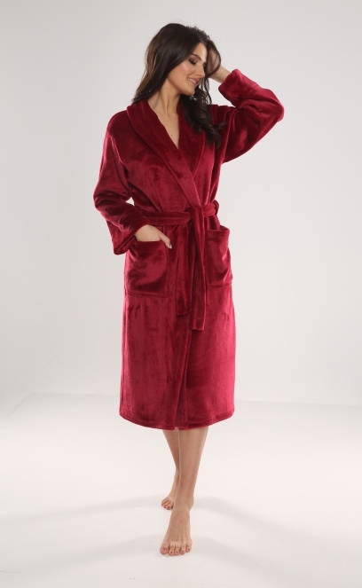 628 Abigail Long Forex Damen Bademantel - kastanienbraun