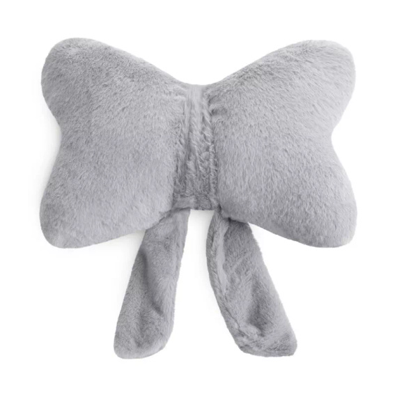 Eurofirany Wiosna 135 – dekoratives Kissen 37x10x30 mit Schleife silver