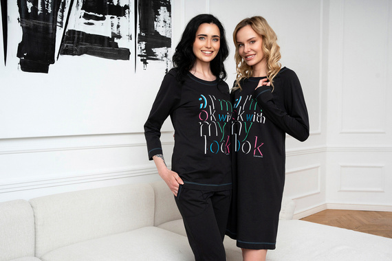 Olza Nachthemd Italian Fashion - schwarz