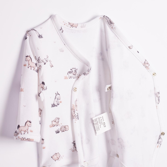 228094 Nicol FARMA Wickelbody für Babys aus Baumwolle mit Tiermotiven