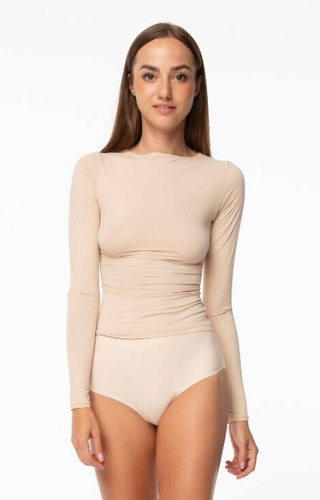 Simle Longsleeve Julimex Damen T-Shirt - beige