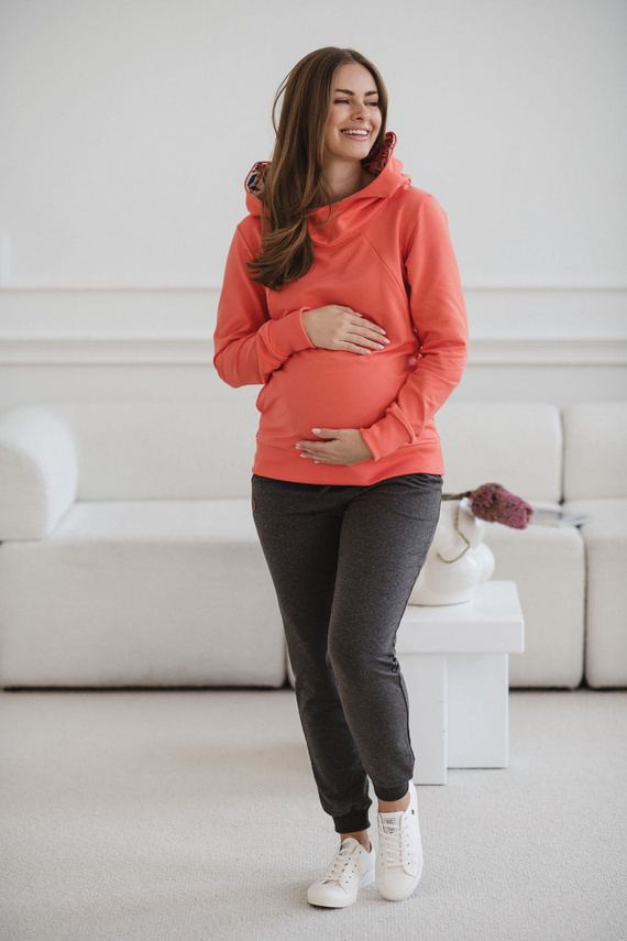 Milk Please Milk&Love Still-Sweatshirt mit korallenroter Kapuze