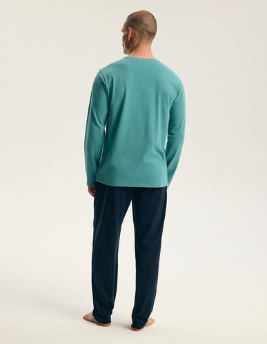 Henderson Core 45500 Flank grüne Herren-Pyjama 100% Baumwolle lang