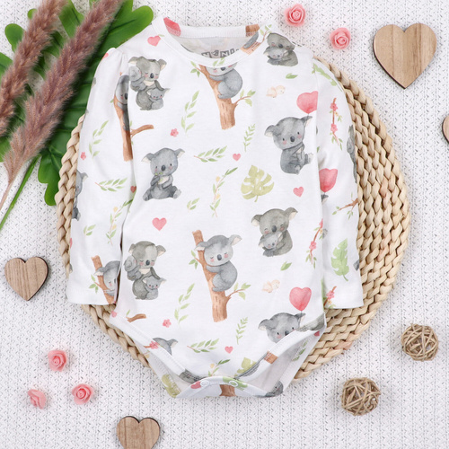 Nini Baby-Body Koala 100% Bio-Baumwolle, hergestellt in Polen
