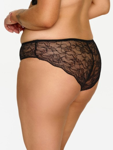 2607 Lupoline schwarzes Spitzenhöschen mit goldenem Detail