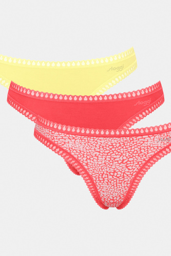 GO Crush String C3P Damen Tanga 3er-Pack Sloggi - V015 orange