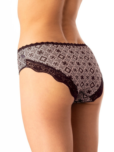 Damen-Baumwoll-Slip Key LPC 731 schwarz beige – 2er-Set in einer Box, bequemer Schnitt