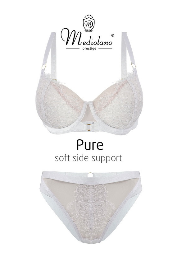 Mediolano Pure Soft Side Support 19260 weißer Soft-BH mit Spitze