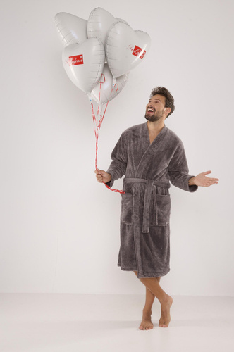 391 Hugo Herren Bademantel De lafense - grau