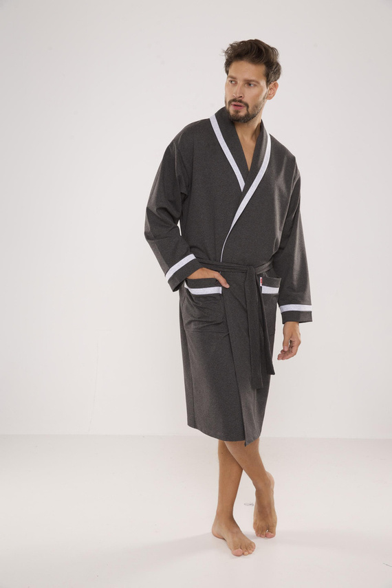 564 Bruno Herren Bademantel De Lafense - graphit