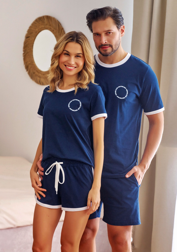 7218 Doctor Nap Herren-Pyjama – Marineblau