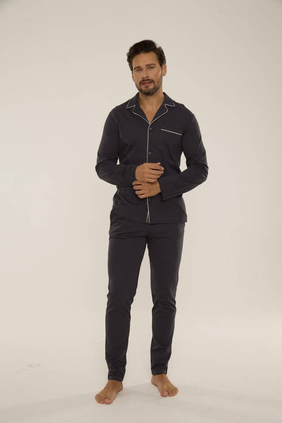 729 Norberto Herren Schlafanzug De Lafense - graphit