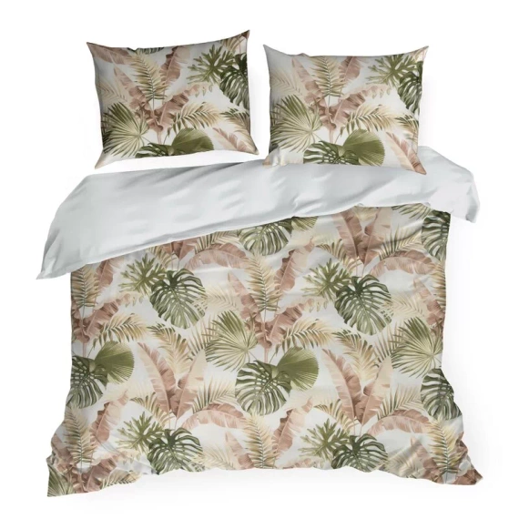 Frühling 29 Blumen Satinbettwäsche Eurovorhänge weiß/grün