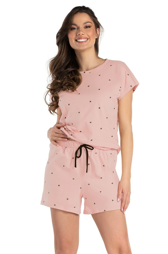 Juliette Belle Reverie Damenpyjama, rosa – Baumwolle, kurze Ärmel, leicht und stilvoll