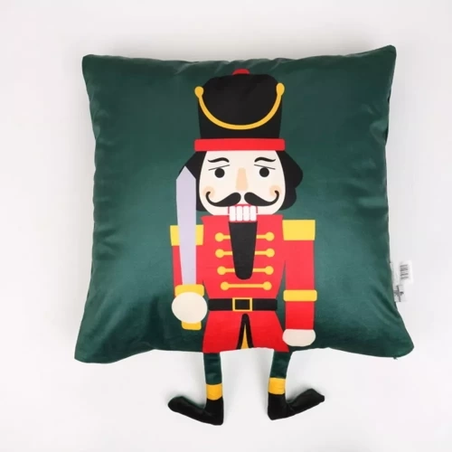 Nussknacker Weihnachtskissenbezug Nussknacker Eurocurtains grün