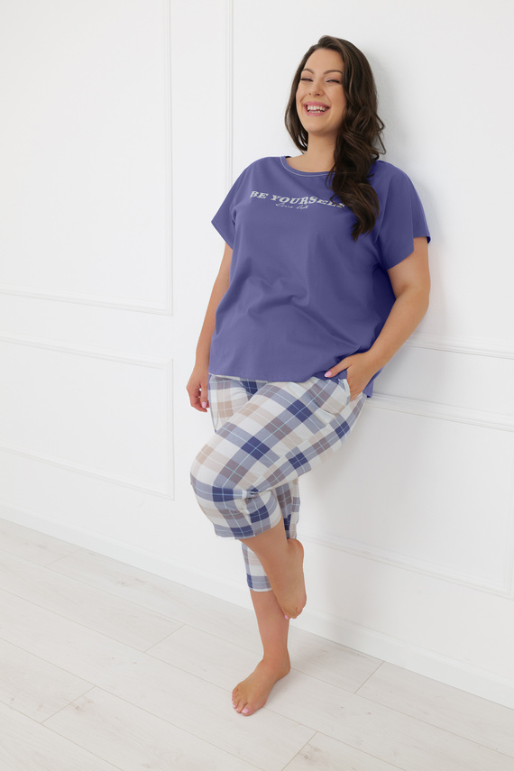 Damenpyjama Rima Italian Fashion 100% Baumwolle Kurzarm 3/4