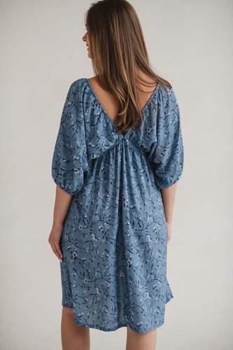 Milk Sun Milk&Love blaues Umstands- und Stillkleid mit Blumen