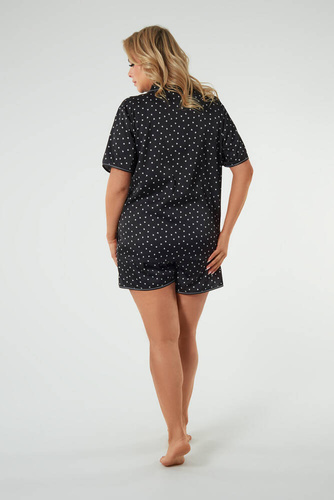 Ria Damen Kurzarm-Pyjamas, Shorts Italian Fashion - Druck