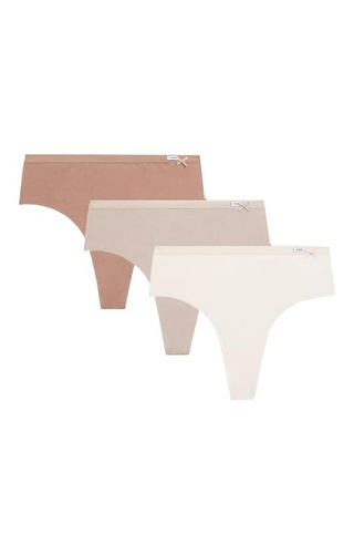 3CLP-015 Hohes brasilianisches Damenhöschen Atlantic - Ecru-Beige-Dunkelbeige