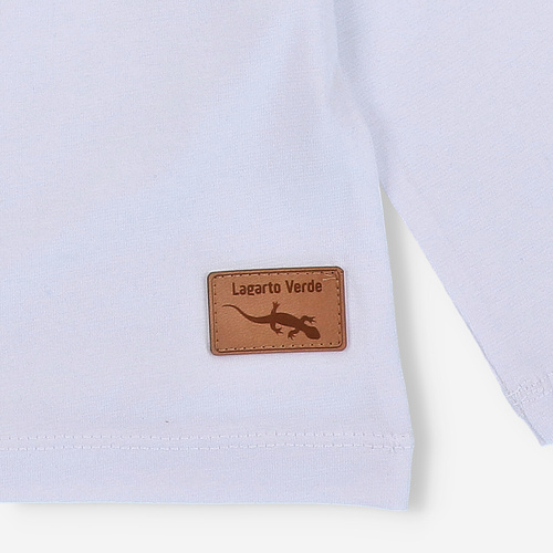 KAR-1010/BIA Jungenbluse mit langen Ärmeln Lagarto Verde weiß