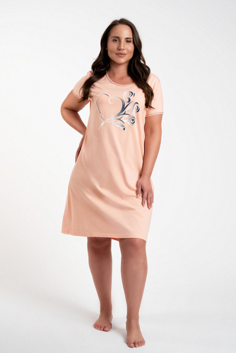 Arietta kurzärmeliges Nachthemd Italian Fashion - lachs