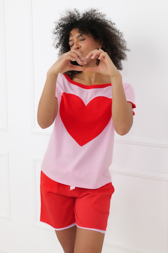 Damenpyjama Sabrina Italian Fashion 100% Baumwolle – kurzer Ärmel, Shorts