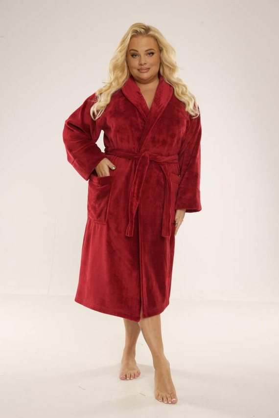 628 Abigail Long Forex Damen Bademantel - kastanienbraun