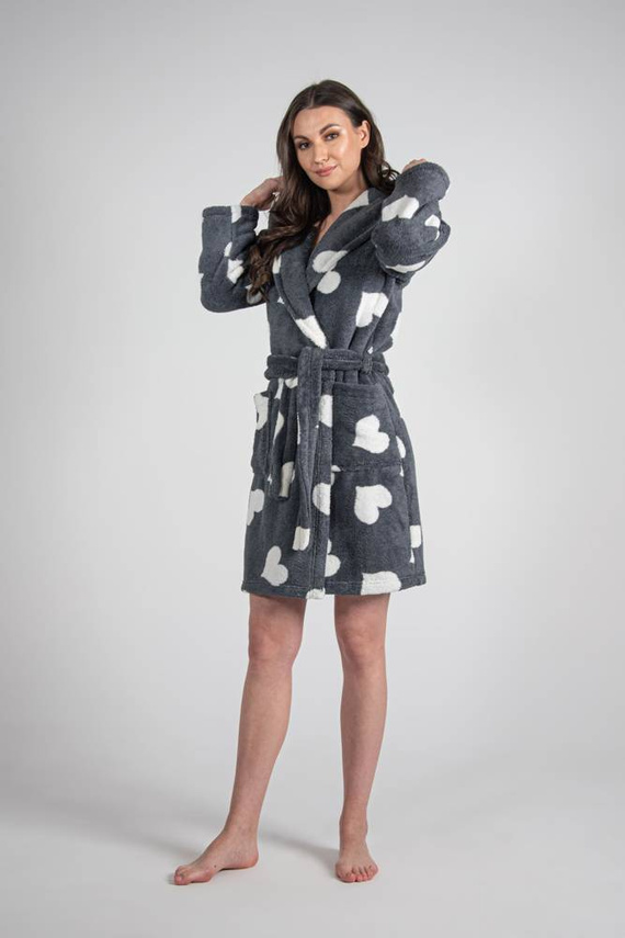 671 Hearts Kurzer Morgenmantel für Frauen Forex - graphit