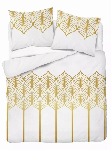 5225 B Satinbettwäsche mit geometrischem Motiv Detexpol weiß