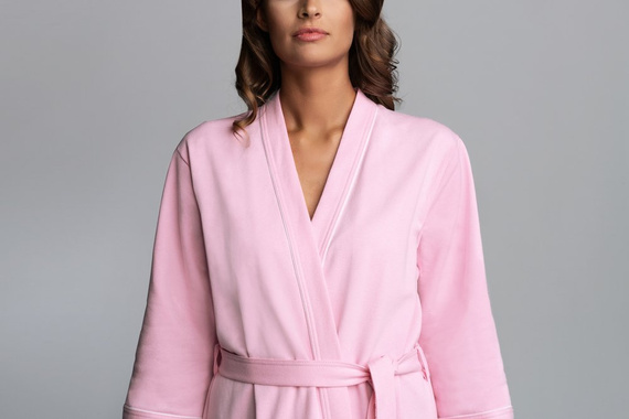 Kalia Damen 3/4 Ärmel Bademantel Italian Fashion- rosa