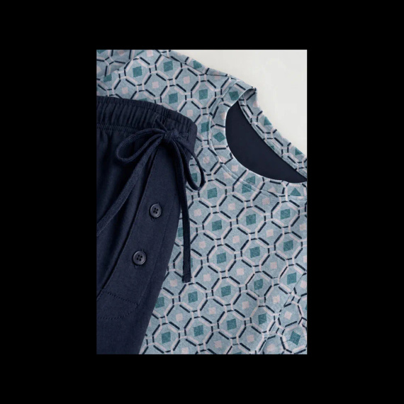 Sesto Senso 2723/11 Granat Herren Baumwoll-Pyjama Kurz 100% Baumwolle