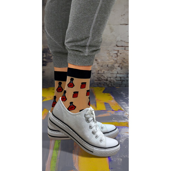 Sesto Senso Damen-Nylonsocken, Himbeeren und Saft