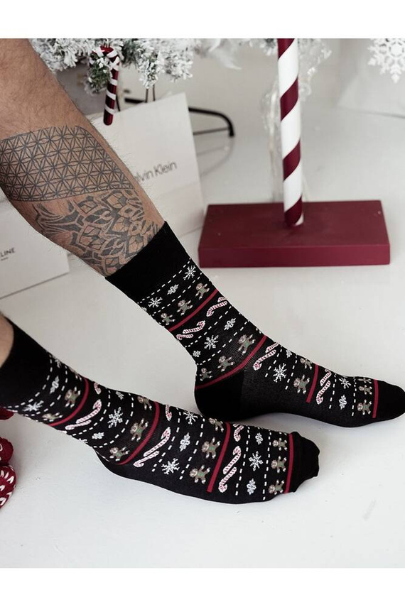 1290-023 Milena Herren-Weihnachtssocken – schwarz