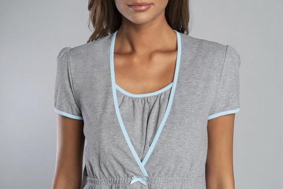 Carlina Schwangerschafts- und Stillhemdchen Italian Fashion - melange/blau