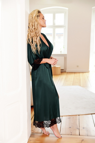 Sumatra Damen Morgenmantel Kalimo - grün