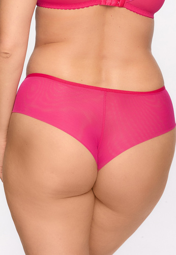 GFB 1295 Ariel Brasilianischer Slip Gaia – Fuchsia-Türkis, Tüll, Stickerei, Baumwollzwickel