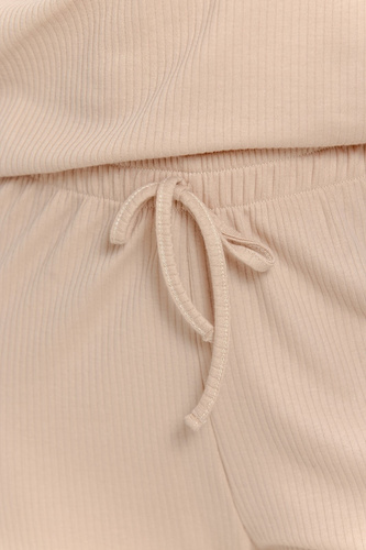 Damen-Pyjama Taro Sora 3641 Beige 100% Baumwolle Gerippt