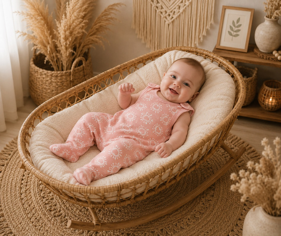 Mamatti SC16330 Baby-Schlafanzug rosa mit Herzchen aus Baumwolle