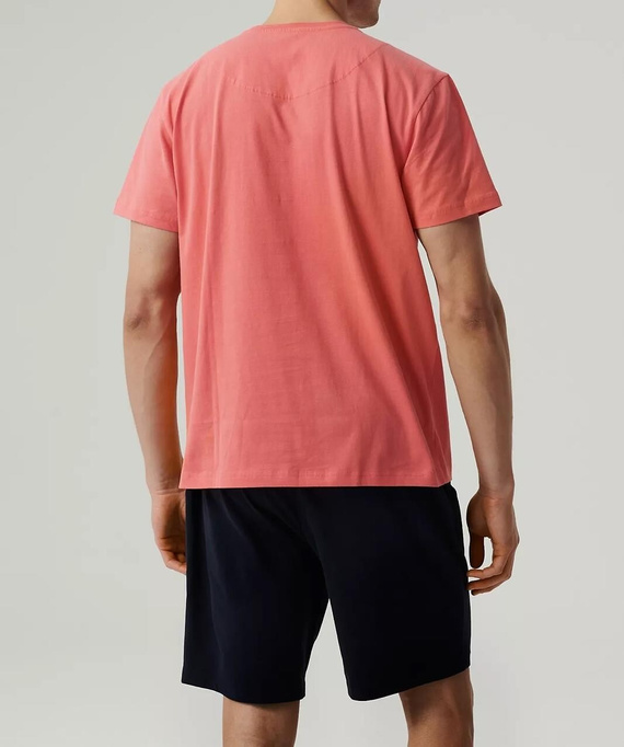 NMP-379 Herren-Kurzarmpyjama, Atlantik-Korallen-Marineblau