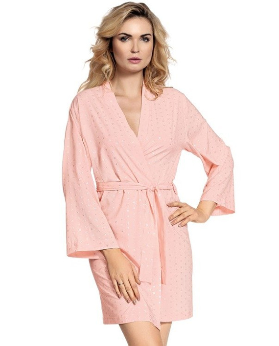 411 Jeanne Forex Kurzer Bademantel für Damen - Lachs