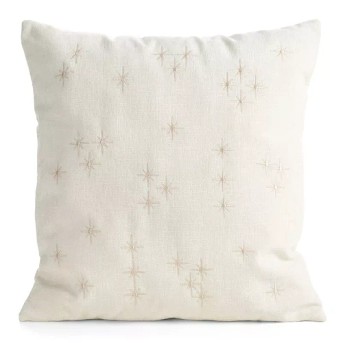 CHP308 Eurofirany Weihnachtskissenbezug 45x45 mit 3D-Pailletten Sternen beige