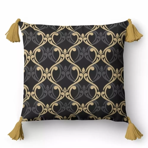 5402 A Dekorativer Kissenbezug mit Ornamenten Panama 58 Detexpol Graphit