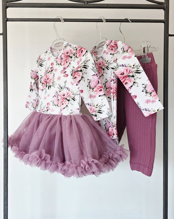 Mädchen Shorts Bambarillo Piwonie gerippt rosa mit Schleife