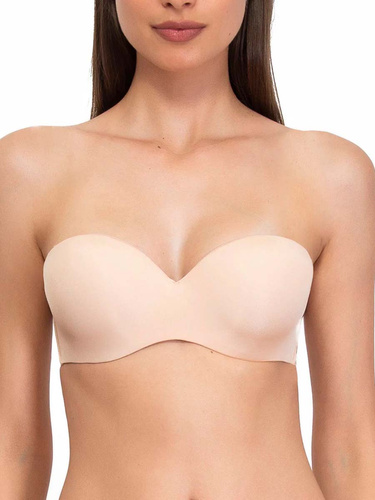 1580 Fantastischer Push-up-BH – Bandeau, Mikrofaser Sielei beige